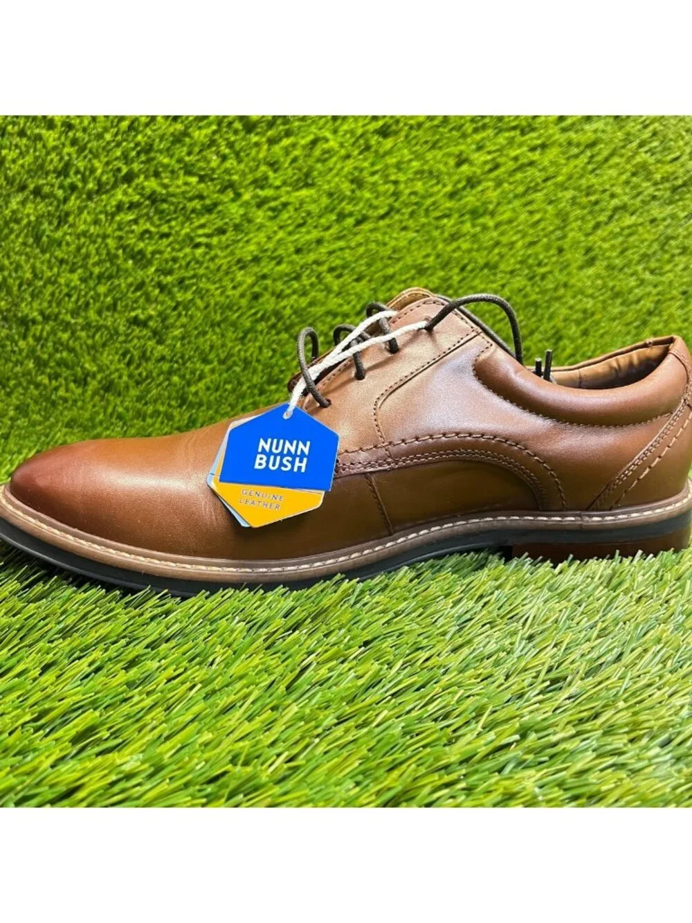 Nunn Bush Calderone Mens Size 8 Brown Casual Classic Plain Toe Oxford Shoes